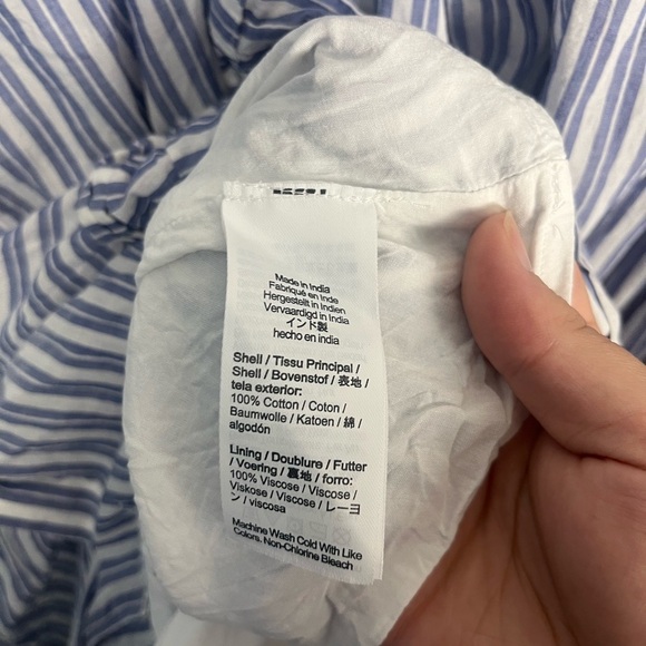 J.Crew Women’s Cotton voile ruffle-trim Lined dress striped pockets size XXL - Picture 11 of 13